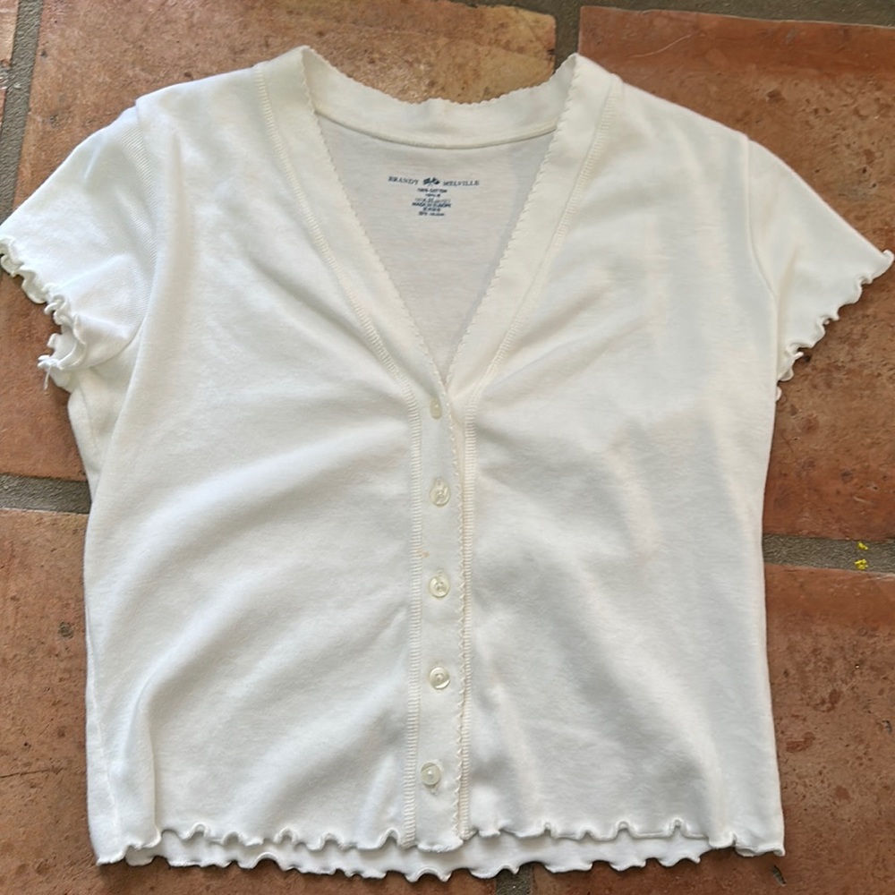 White cotton tee from Brandy Melville